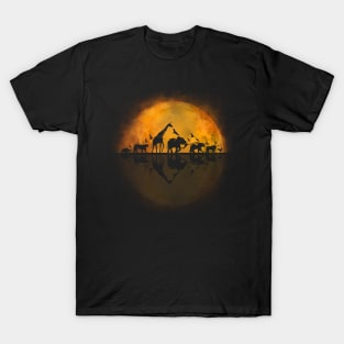 African Sunset - Sun Animals T-Shirt